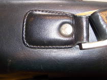 BREE書類鞄、擦り切れ補強修理と持ち手等交換　その２