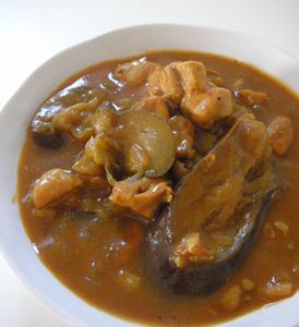 茄子とチキンのカレーを米粉を使って作ってみませんか?
