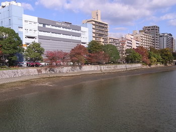 京橋川沿いの秋と期待のお蕎麦屋さん