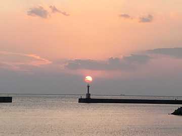 江井ヶ島海岸の夕日