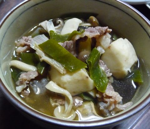 芋煮とアナゴ飯