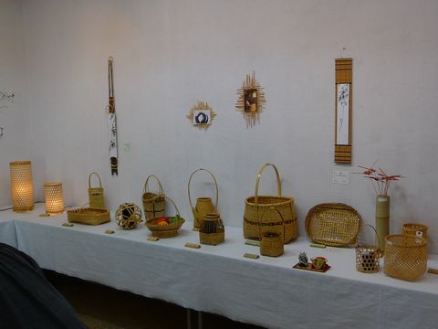 竹細工展にて