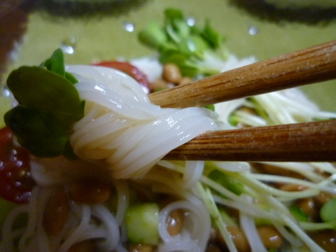 納豆＆きゅうりのネバネバ素麺（そうめん）